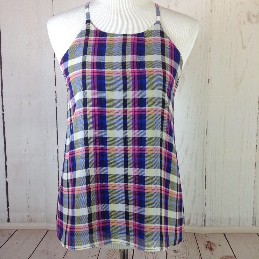 Askari Plaid Racerback Tank Top Size Small - Picture 1 of 7